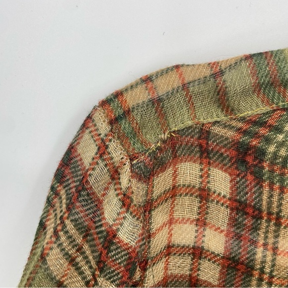 Ralph Lauren 100% Linen plaid long sleeve roll cuff button up shirt top Sz 8 - Picture 3 of 8